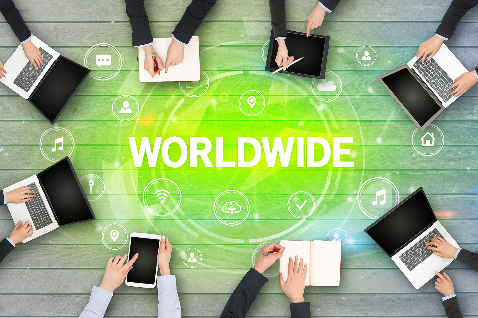 Worldwide collaboration concept